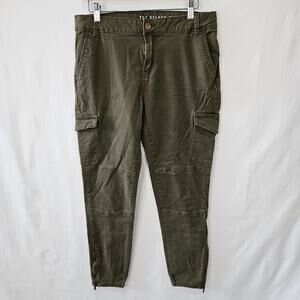 Cotton On Woman's The Deluxe Moto Mid Rise Green Pants 10